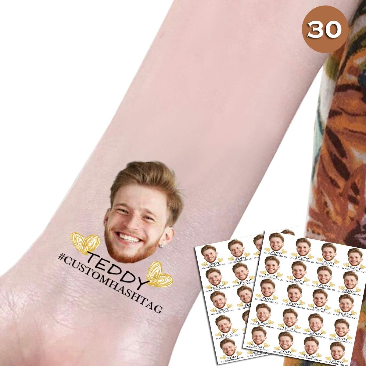 kullder 30pcs Custom Face Tattoos, Temporary Tattoo, Bachelorette Party, Unique Design, Body Art, Bach Party, Photo Tattoos, Rave Parties, Wedding Party Tattoo, Final Fiesta Bachelorette