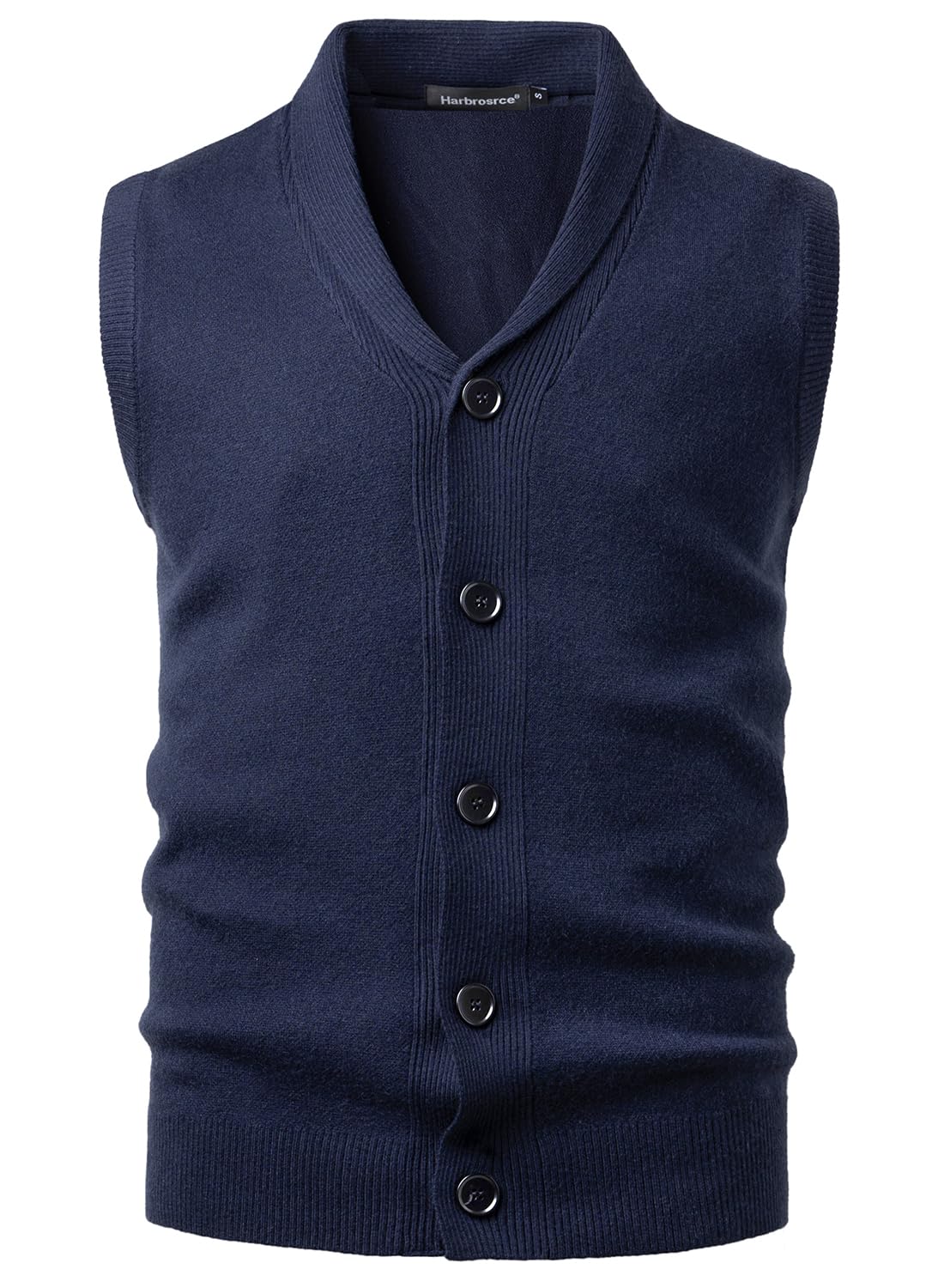 Homme Gilets en Tricot Gentleman sans Manches Cardigan Unie Col Châle Pull Gilet des Boutons