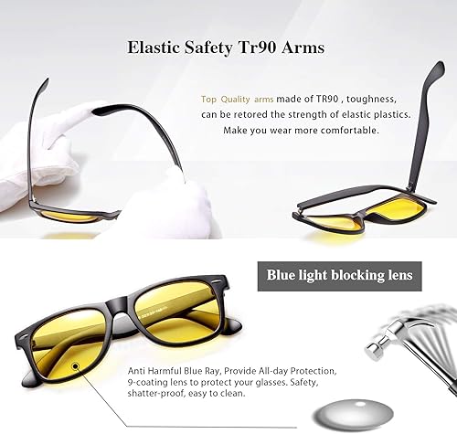 Miniatura 5 de GY Snail - Lentes de bloqueo de luz azul para hombres, anteojos de seguridad para juegos, alivio de fatiga ocular y mejor sueño
