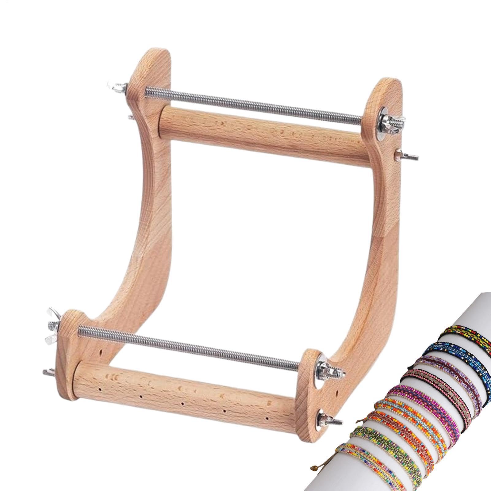 Verstellbarer vertikaler Perlenrahmen – 16 x 20 cm Größe, Edelstahl-Holzwebstuhl, ergonomisches Neigungsdesign, Armband-Webmaschine, DIY-Schmuckherstellung, Bastel-Set für Anfänger