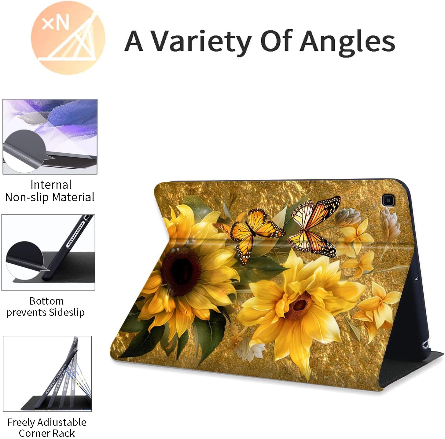 Case for Samsung Galaxy Tab A7 Lite Case 2021,Shockproof TPU Hard Back Shell Protective Tablet Cover for Samsung Tab A7 Lite 8.7 inch (SM-T220/T225/T227),Yellow Flowers