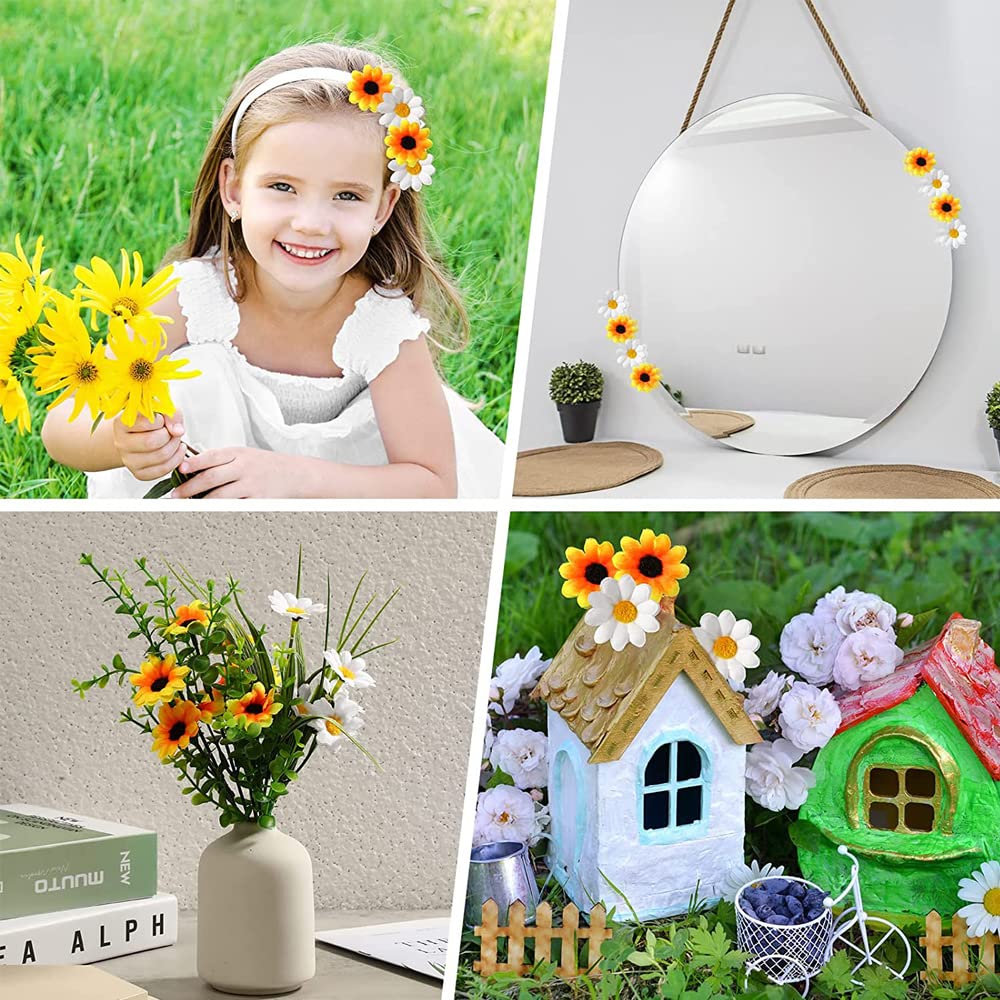 Yibang Kunstbloemen, kleurrijke kunstbloemen, 5,5 cm, zijden kunstbloemen, zijden bloemen, hoofddecoratie voor knutselen, scrapbooking, bruiloft, feest, woondecoratie, 30 stuks