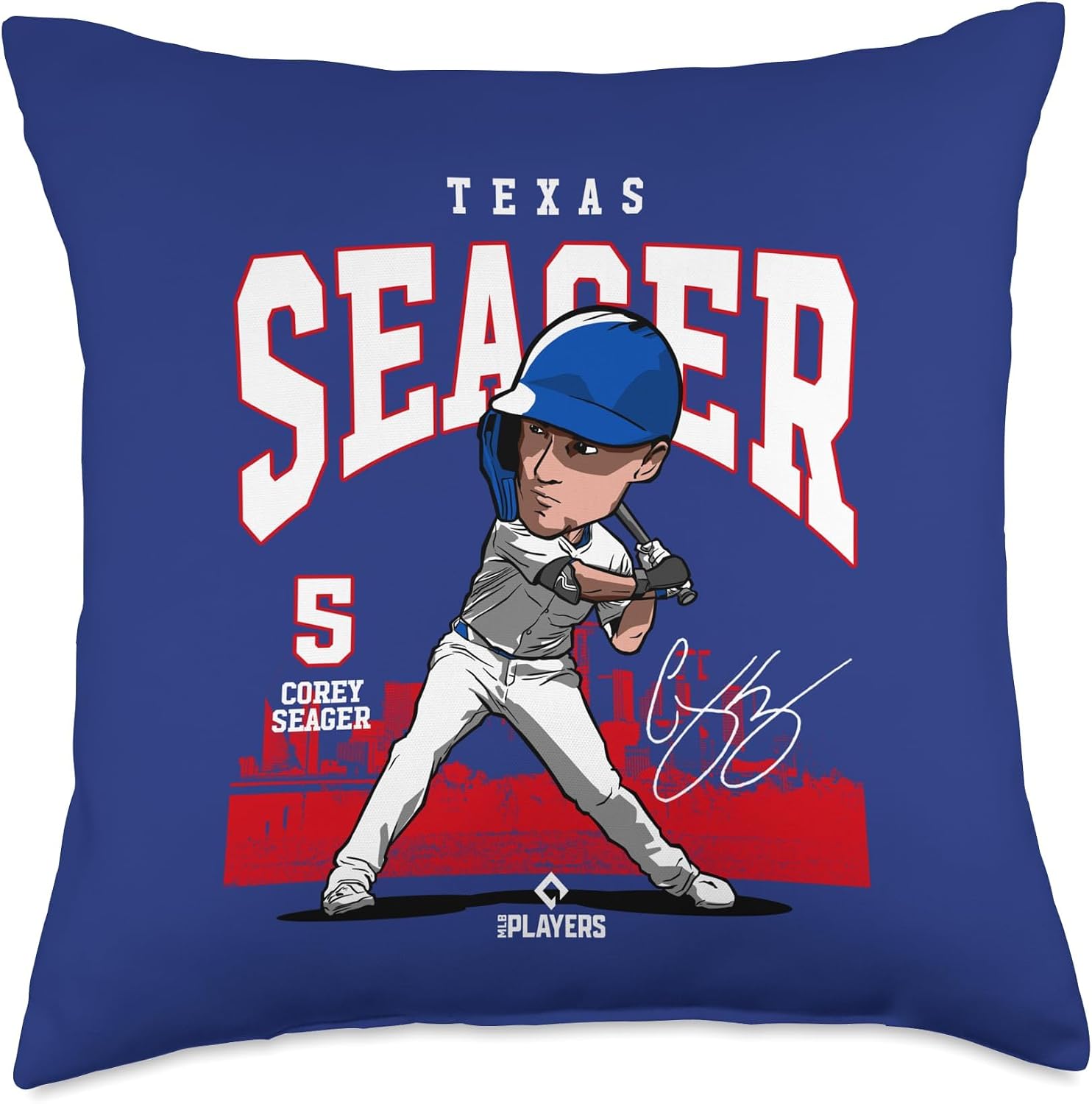 Corey Seager | Texas Baseball MLB Players | MLBSEA4054 Throw Pillow