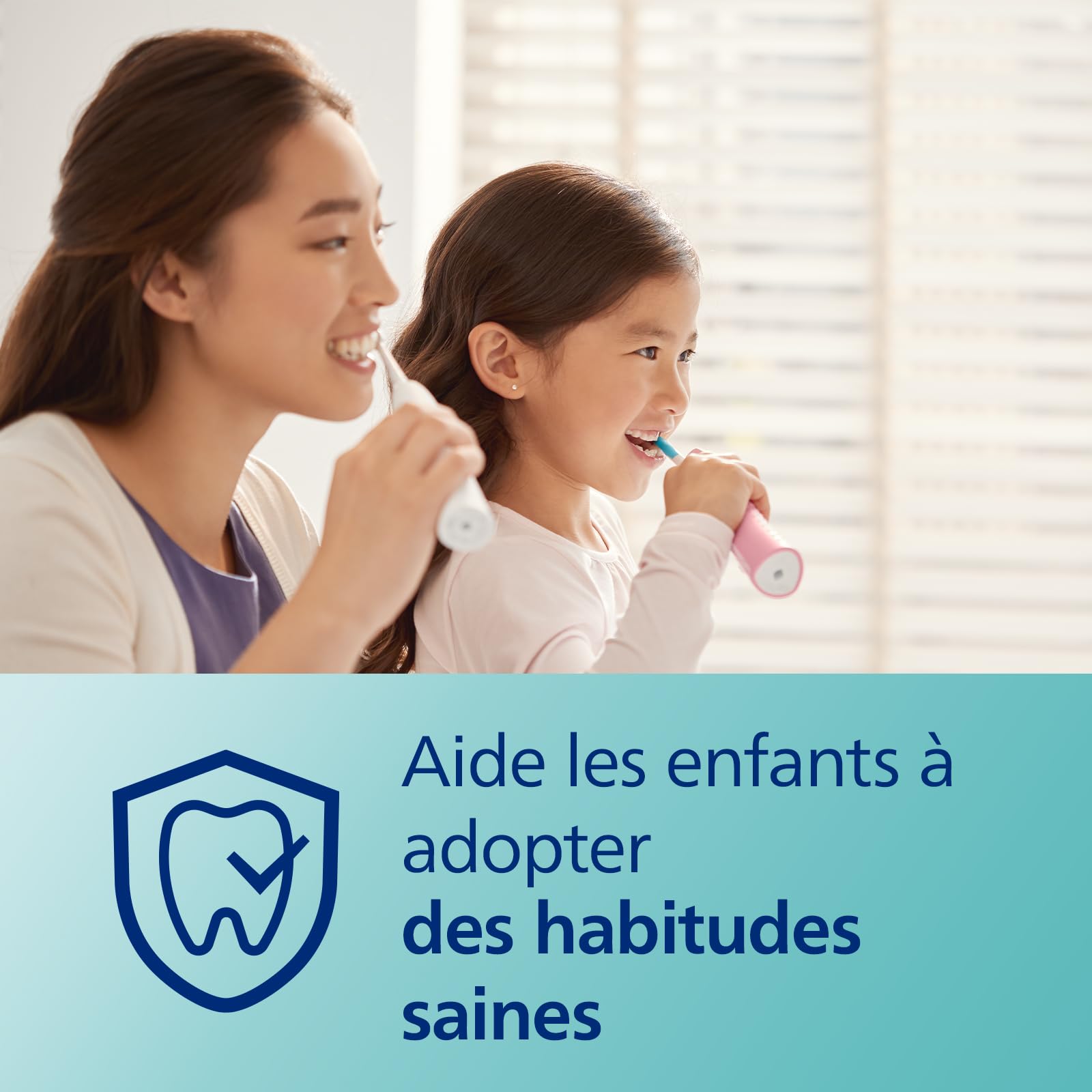 Philips Sonicare for Kids, brosse à dents électrique sonique avec application, pour enfant à partir de 3 ans, avec SmarTimer et QuadPacer pour un nettoyage en profondeur, rose, modèle HX6352/42