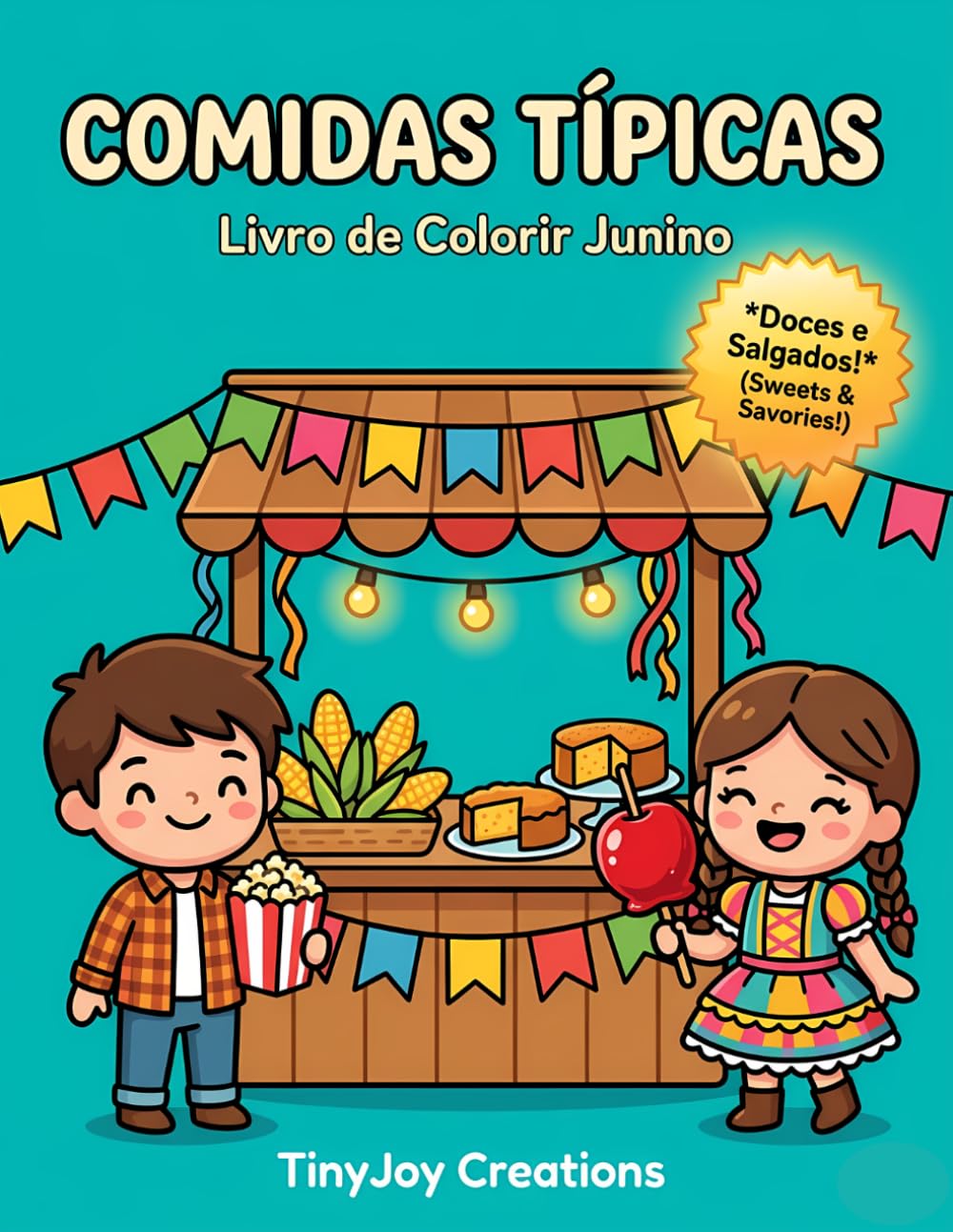 Livro de Colorir Comidas Típicas Brasileiras Juninas: A Feira de Sabores, Doces e a Cozinha Caipira (Coleção Festa Junina para Colorir (Temas e Cultura))