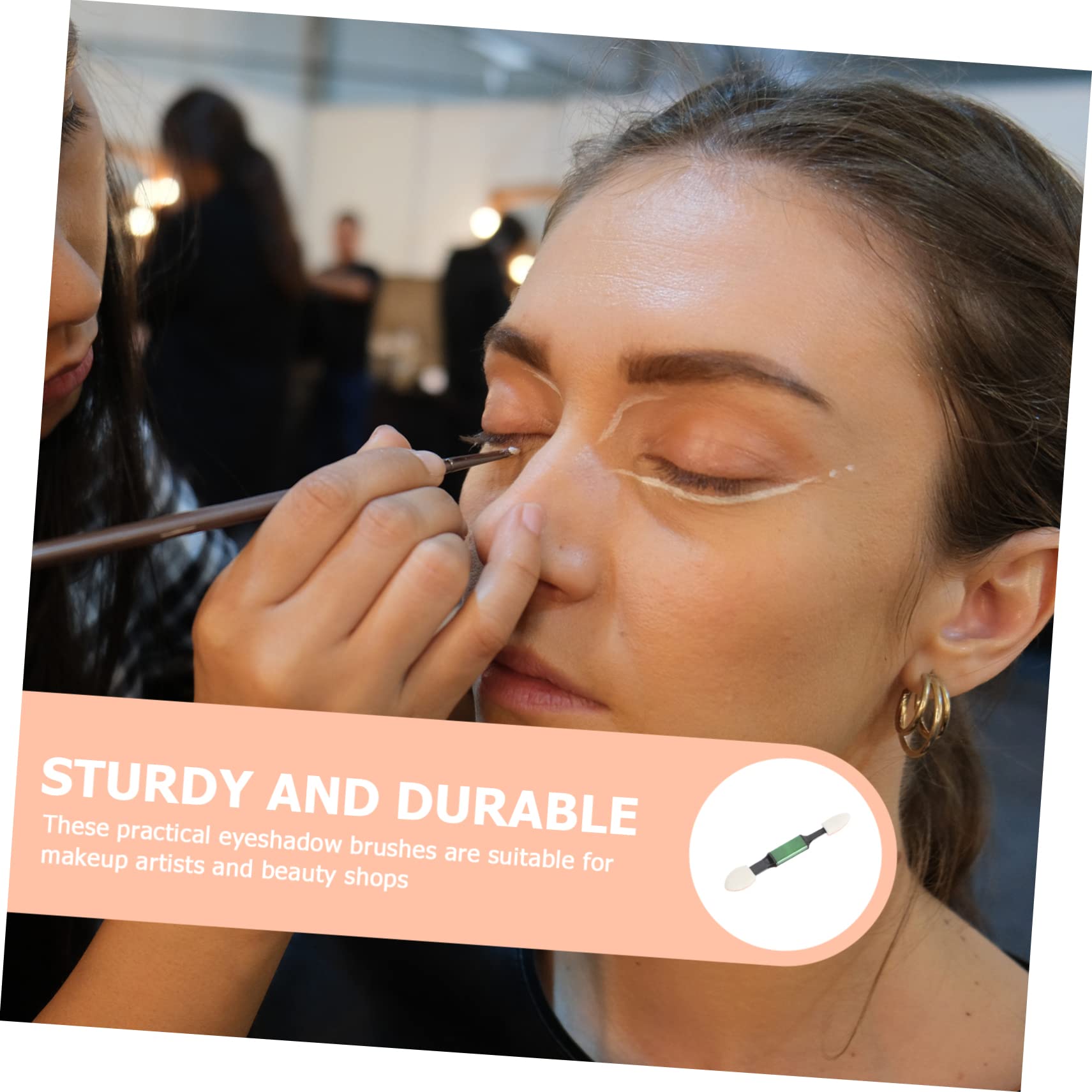 VICASKY 30pcs Dual Sided Eyeshadow Applicators Soft Sponge Tip Makeup Brush for Eye Shadow Glitter and Lip Application Compact and Skin Friendly Eye Makeup Tools Random Color