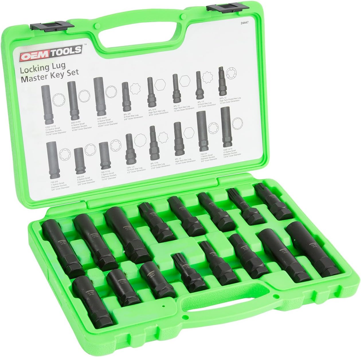 OEMTOOLS 24447 16 Piece Locking Lug Master Key Set, Locking