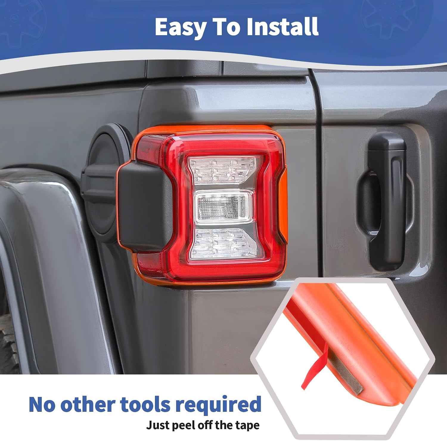for Jeep JL Tail Lights Cover Frame Trim Fit for Jeep Wrangler JL JLU 2018-Present Orange Exterior Accessories 4pcs