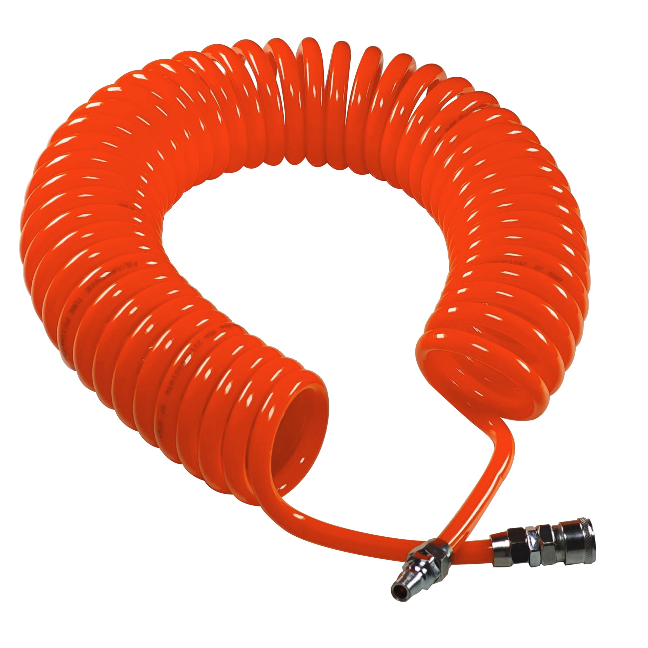HFS(R) スパイラルエアーホース コイルホース エアコンプレッサーホース スクリュー 内径8.0mm×外径12.0mm 10m カプラー付き