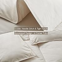 Vista 6 de puredown® Edredón de plumas de algodón orgánico, inserto de edredón de cama tamaño matrimonial/reina, todo tipo de estación, 100% algodón natural