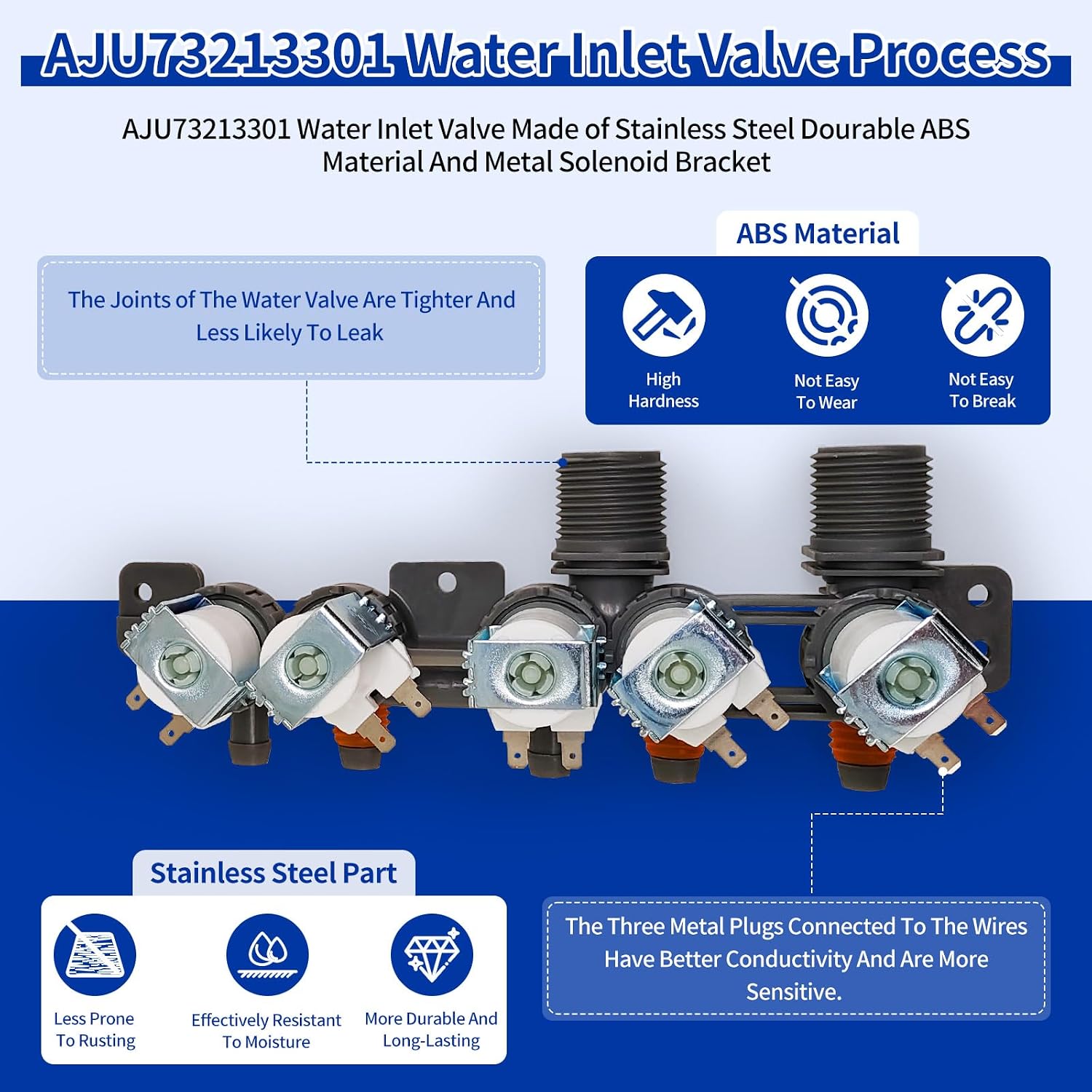 AJU73213301 WT1501CW Water Inlet Calve Compatible With LG Washer Machine | AJU73213301 AJU75152601 AJU75152603 WT1101CW WT1501CW WT5270CW WT7200CW WT1201CV WT5070CW WT5170HV WT4870CW