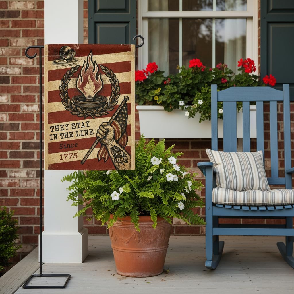 Army Veteran Garden Flag 12x18 In Doublesided Torch Soldier Design Military Service Honor Tribute Display for Veterans Day Patriot Day Independence Day Memorial Day Outdoor Yard Decor - Image 6