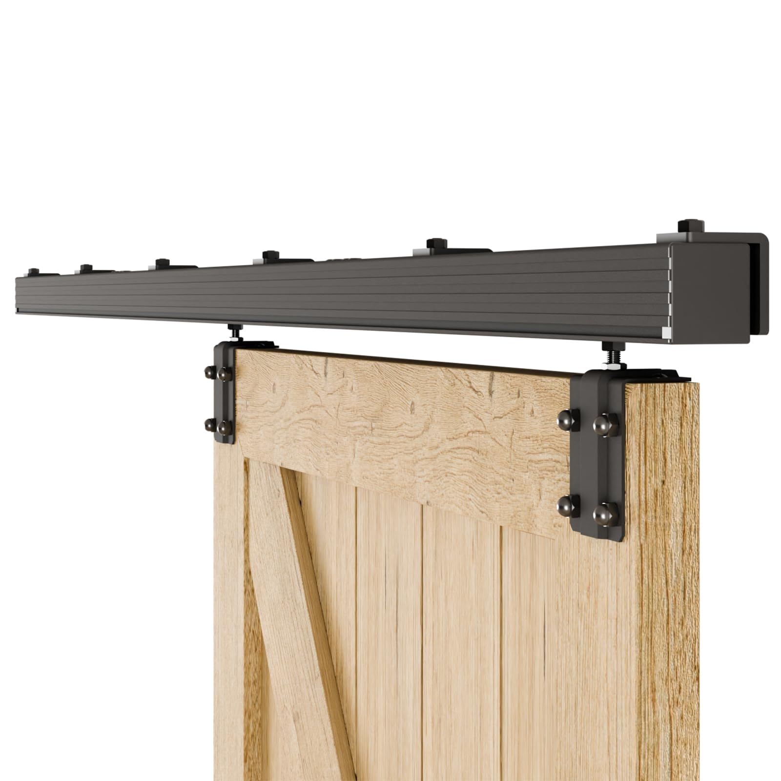 CCJH, 8 ft Running Rail Sliding Door Fitting Set, Made of Aluminum Alloy for Wall Mounting, Stable and Smooth, Suitable for a Single Door