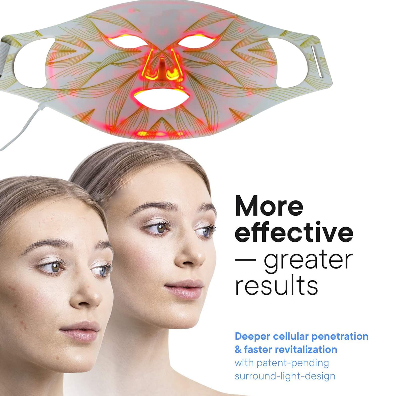 Maschera A Luce LED Antirughe, 4 Colori Maschera per Terapia della Luce, Maschera per la Terapia della Luce del Viso a LED con Telecomando, Sbiancamento Viso