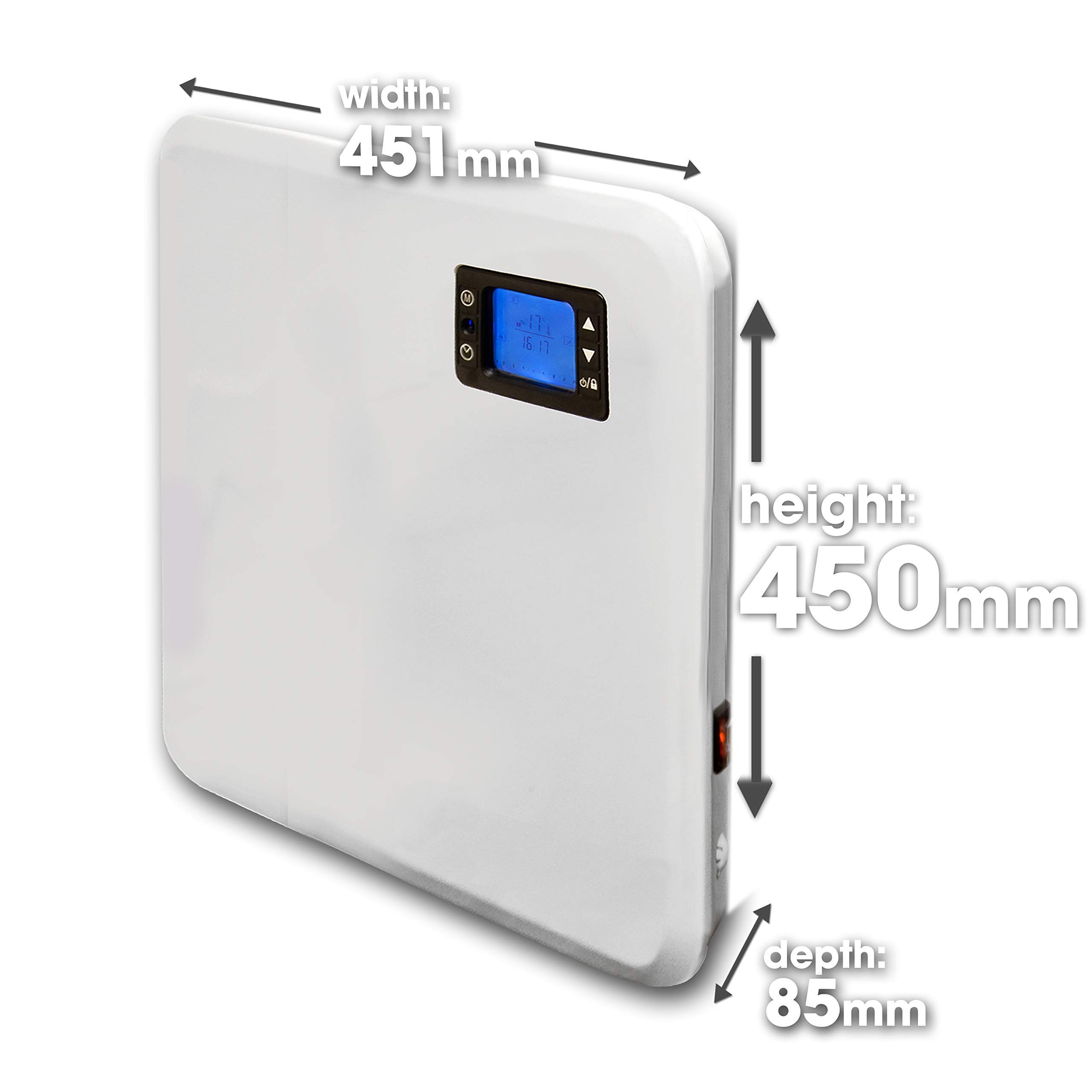 Purus Electric Wall Panel Heater Radiator 400W 24 Hour 7 Day Timer Bathroom  Safe : Amazon.co.uk: DIY u0026 Tools