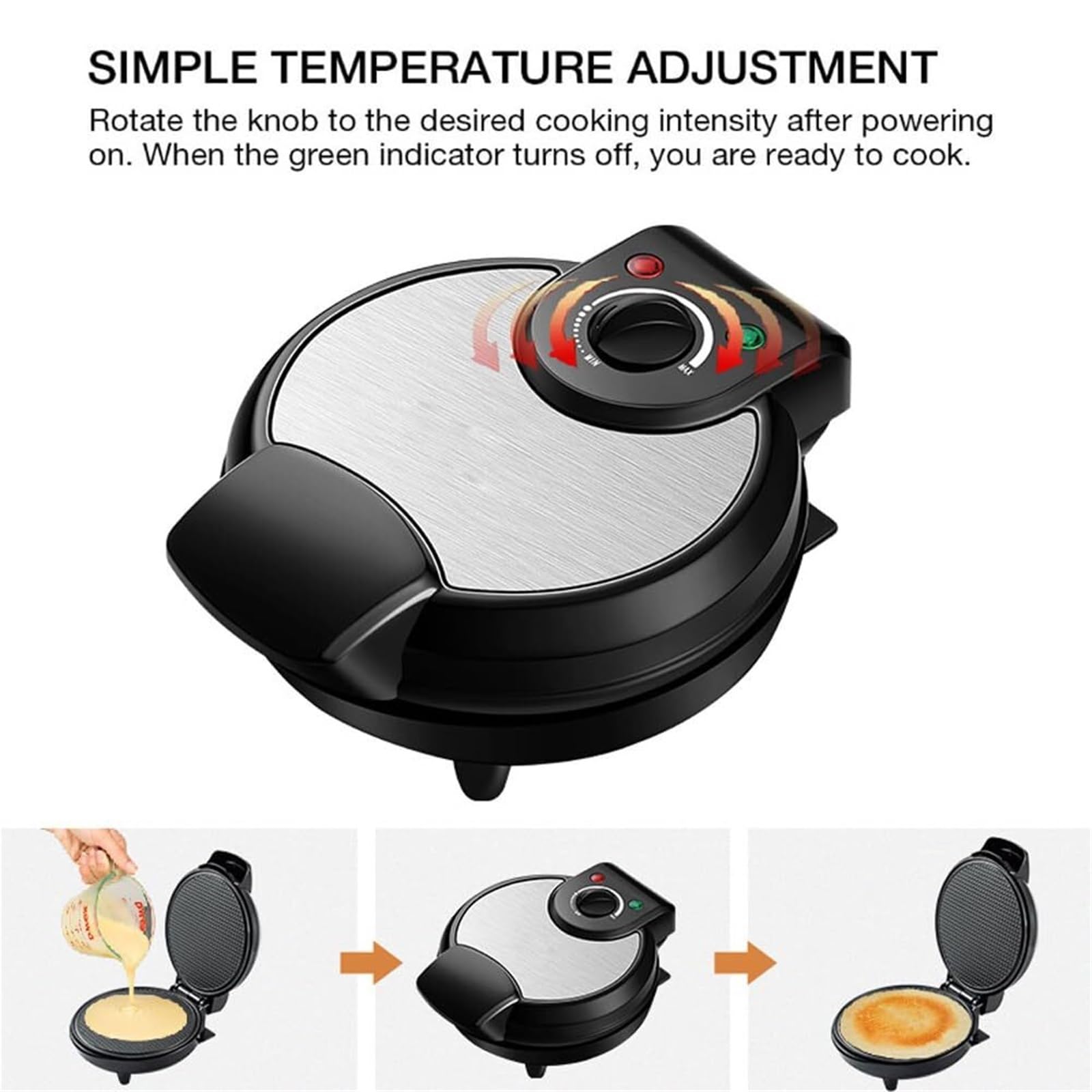 Macchina per Coni Waffle Antiaderente, Rotolo per Waffle, Macchina per Coni Waffle 1200W elettrica, teglia per Coni Gelato, Macchina per crêpe, utensile da Cucina per la Cottura.,