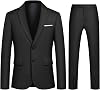 Mens Suits 2 Piece Slim Fit Two Buttons Business Wedding Formal Dinner Tuxedo Classic Suit Blazer Trousers