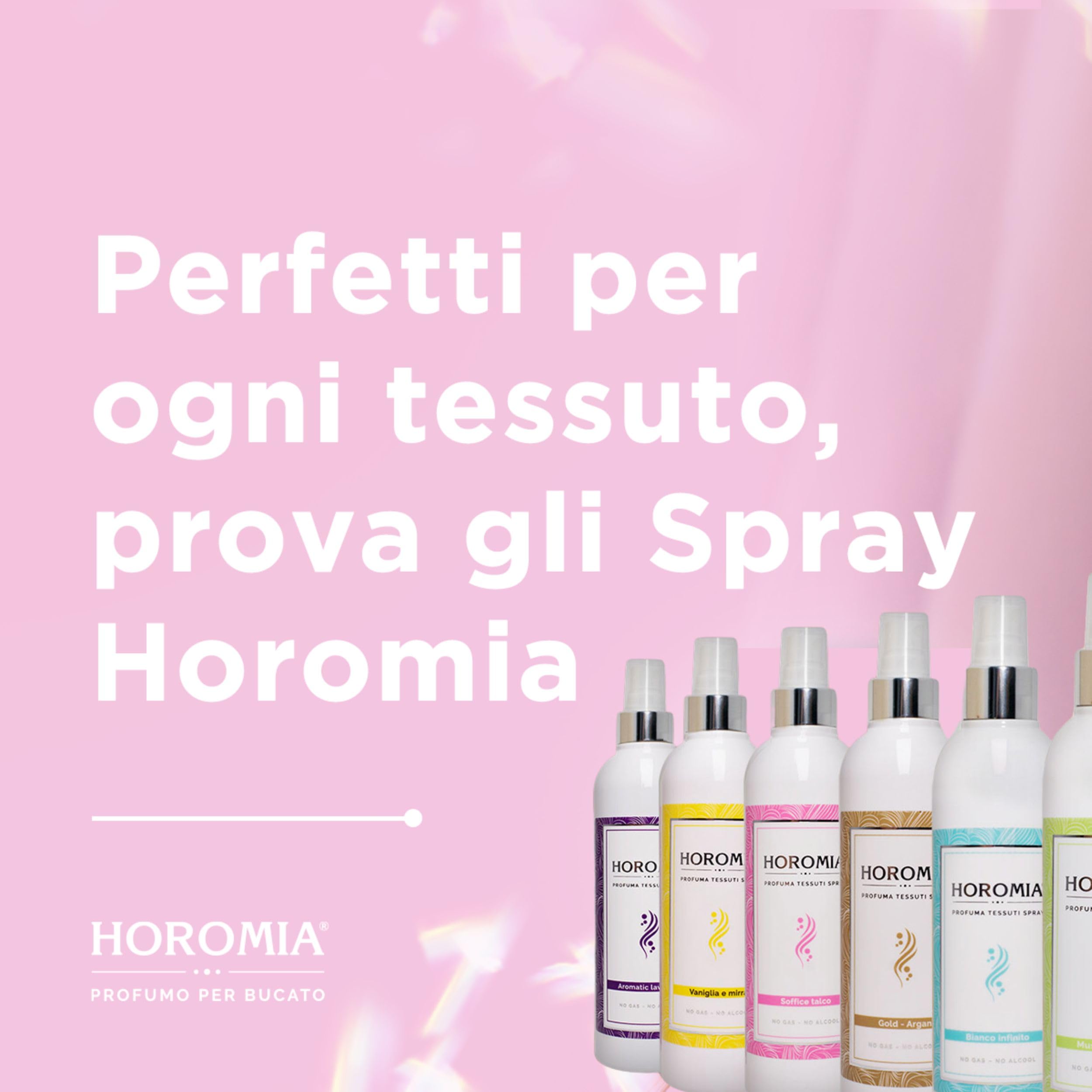 HOROMIA Horotwins Profuma Bucato 250ml e Deo Tessuti Spray 250ml - Confezione Regalo Baby Talco