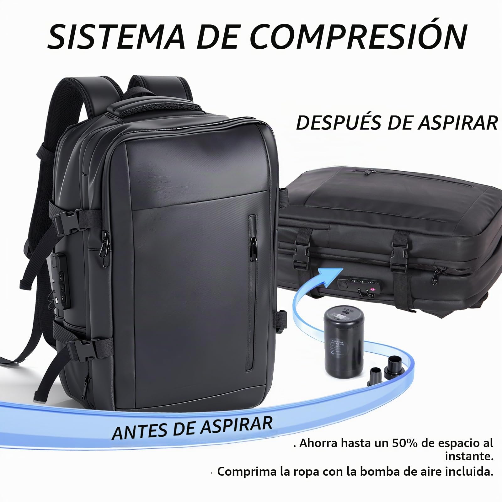 Todeco Mochila Viaje Vacío Bomba 30x45x20 Impermeable