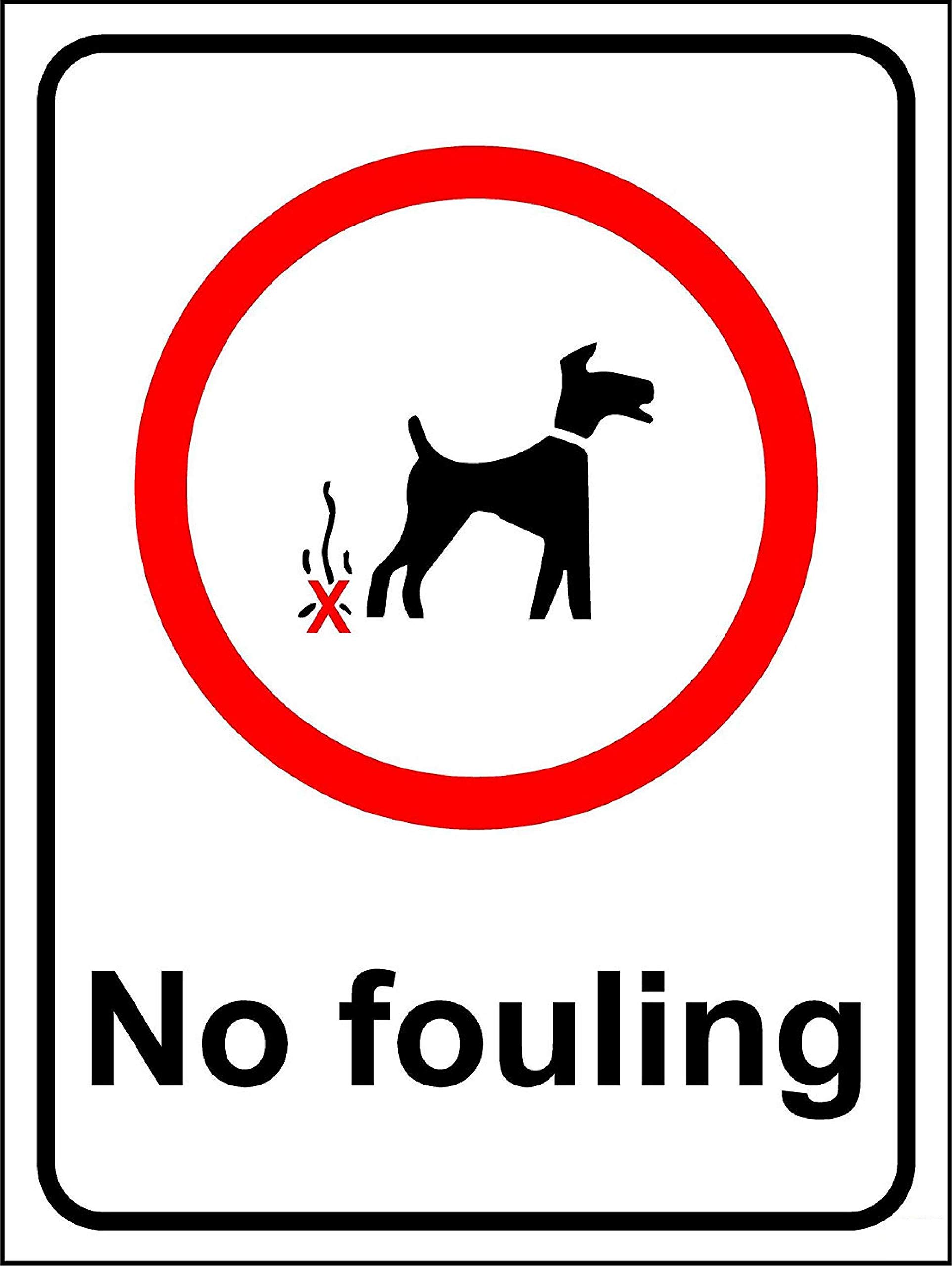 No Fouling dog safety sign - 1.2mm Rigid plastic 300mm x 200mm