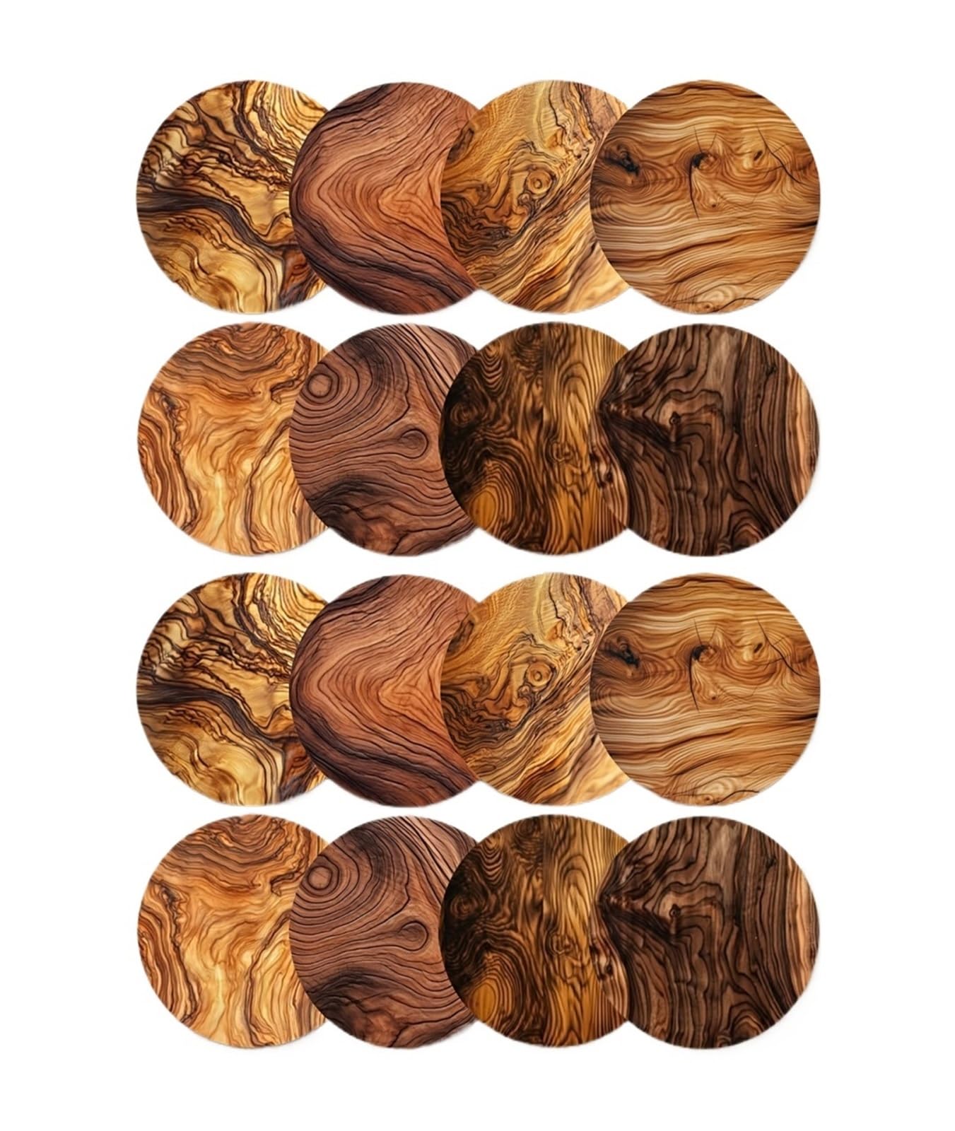 Wooden Round Coasters 10Cm Simple Wooden Texture Coasters