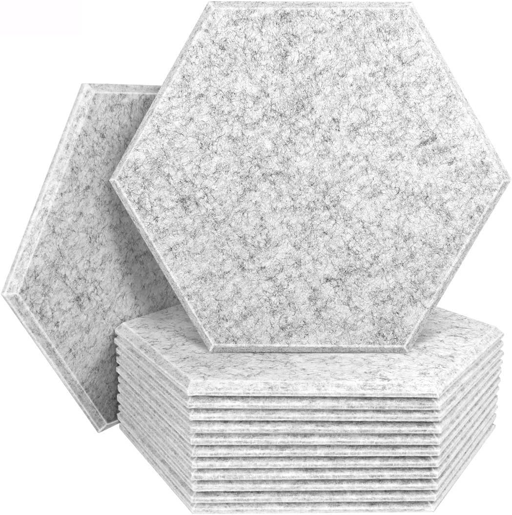 Buy Dekiru 12 Pack Acoustic Panels Hexagon Sound Proof Padding 14 X 13 X 0 4 Inches Sound Dampening Panel Used In Home Offices Grey Online In Guatemala B049z5tl