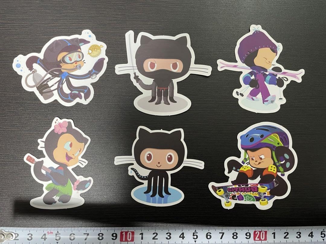 Amazon.co.jp: GitHubオクトキャットOctocatステッカー6枚セット
