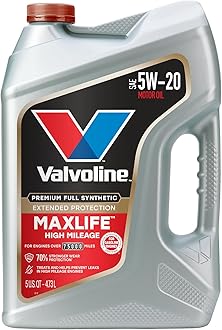 MaxLife Extended Protection High Mileage 5W-20 Full Synthetic Motor Oil 5 Quart