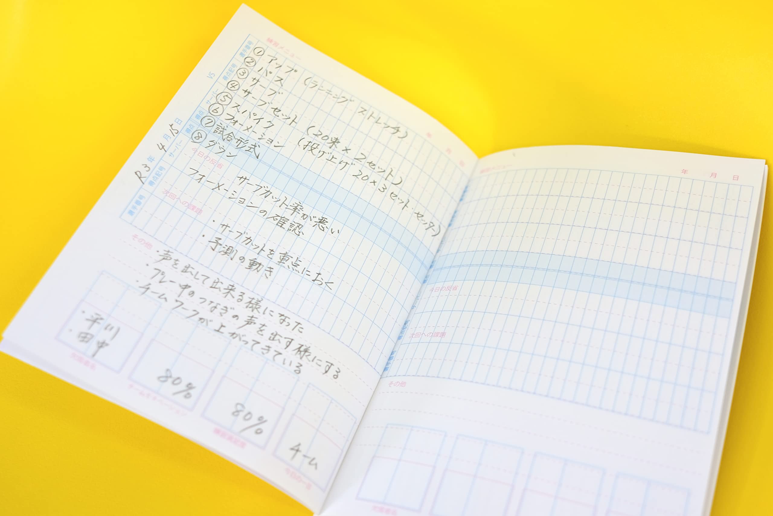 Amazon | バレーボールコーチノート B6 2冊セット 縦と横で日誌と 