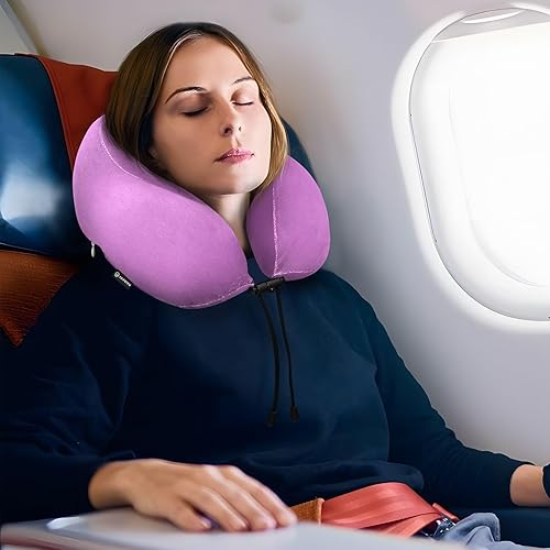 Miniatura 4 de Almohada de viaje de orquídea para niños, almohada de viaje de espuma viscoelástica esencial para viajes en avión para vuelos largos, avión coche y