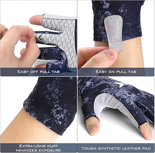 Miniatura 2 de KastKing La Sal - Guantes de pesca UPF50+ con protección UV, guantes sin dedos para hombres y mujeres, para exteriores, kayak, remo, remo, canoa,