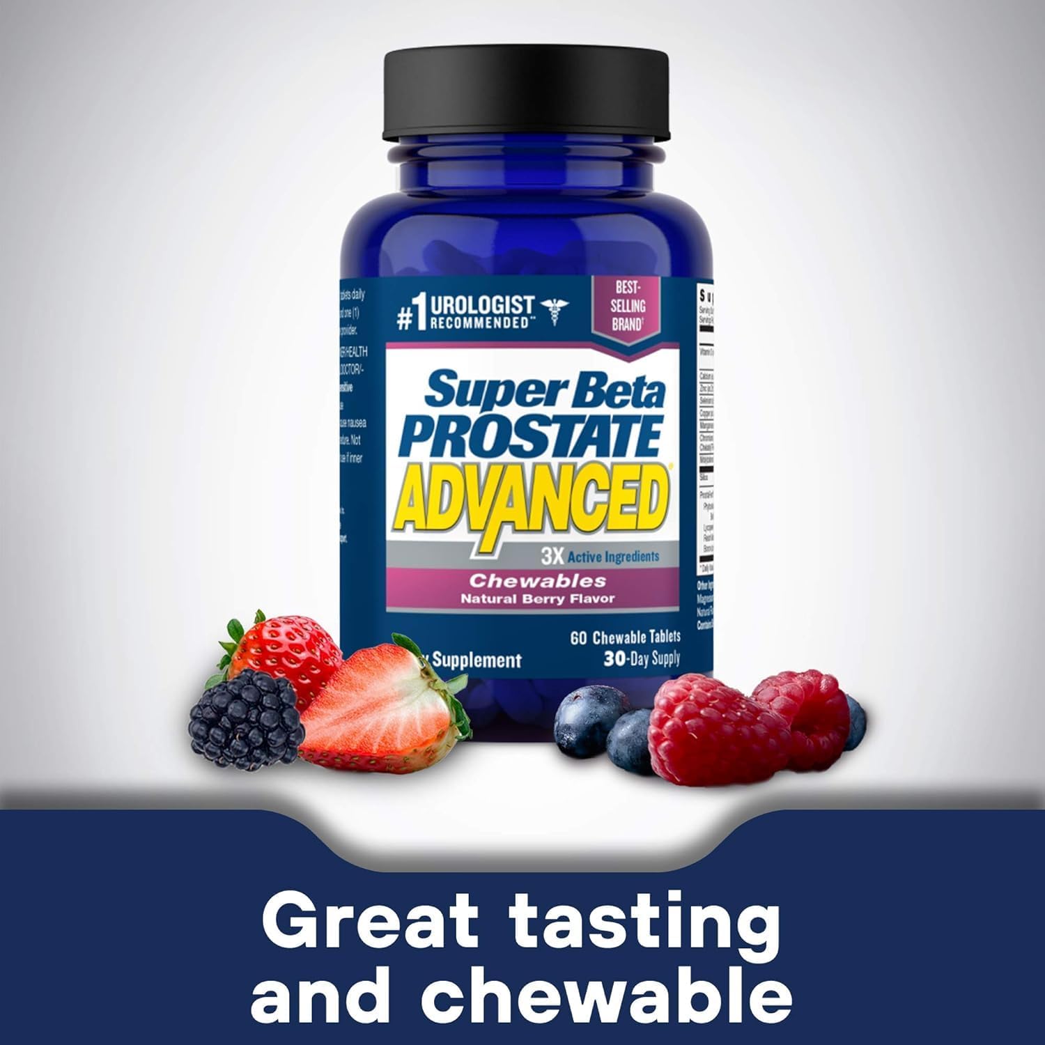 SUPER BETA PROSTATE Advanced Chewables - Prostate Support Supplement for Men's Health (120 Chews, 2-Pack)