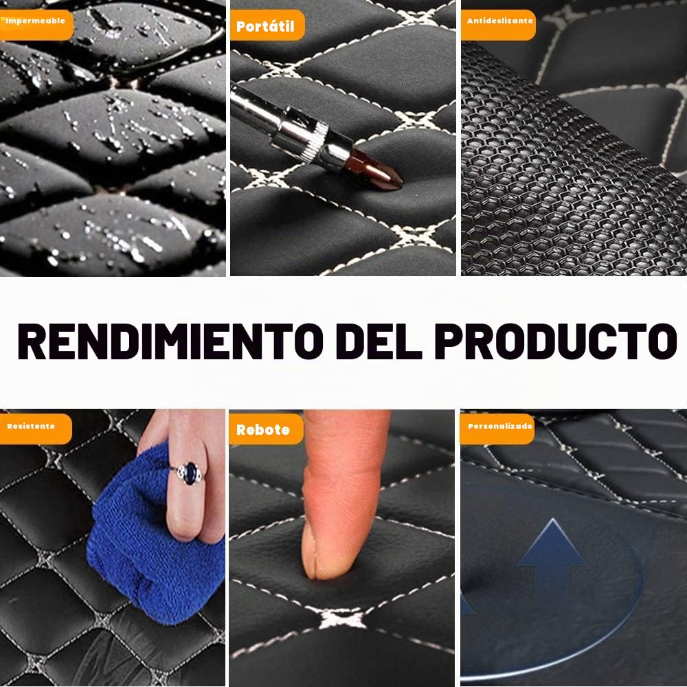 Alfombrillas en Cuero Personalizadas para Mercedes A/B/C/E/G/S/R/V-Class CL GL SL EQ AMG, Impermeable Antideslizante Alfombras de PU Cuero del Coche Negro