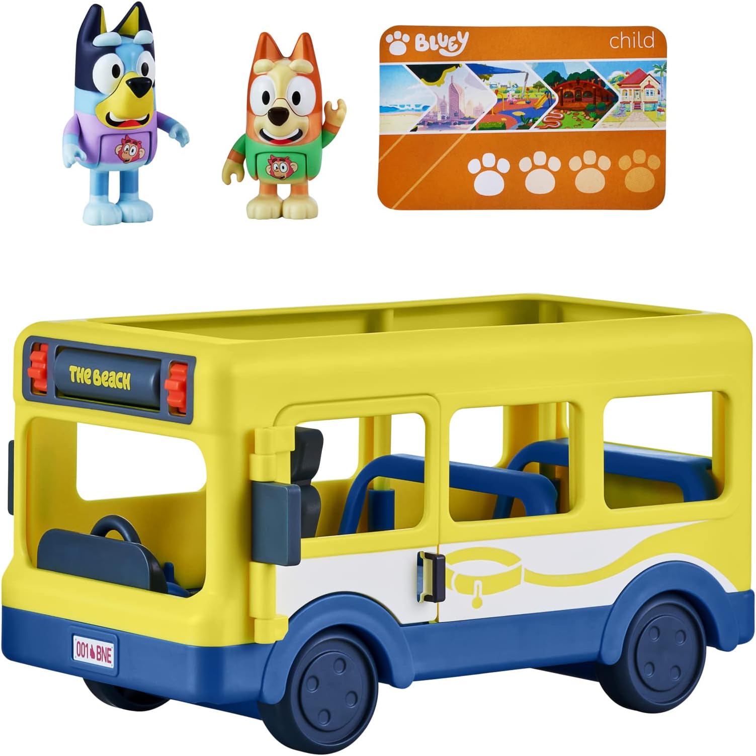 BlueyBluey Bus, Bus Vehicle and Figures Pack, with Two 2.5-3" Figures