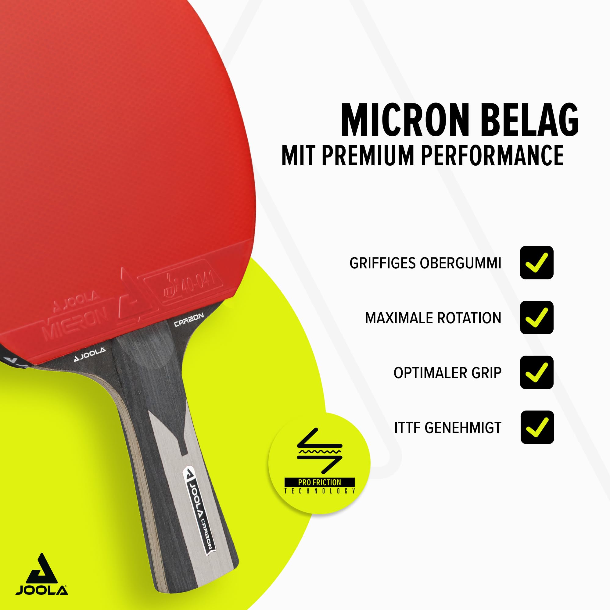 JOOLA Tischtennisschläger Carbon Pro ITTF genehmigter Profi Wettkampf Tischtennis-Schläger