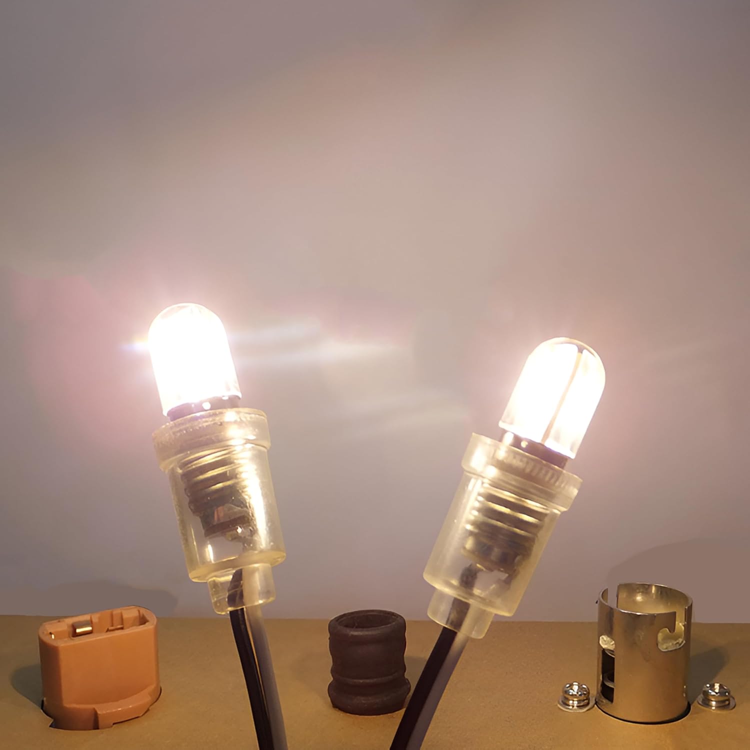 E10 LED Light Bulb,5 PCS 120V Warm White Lamp 1W 100LM 3000K,Miniature Screw Replacement Bulbs (Warm White, 120V)