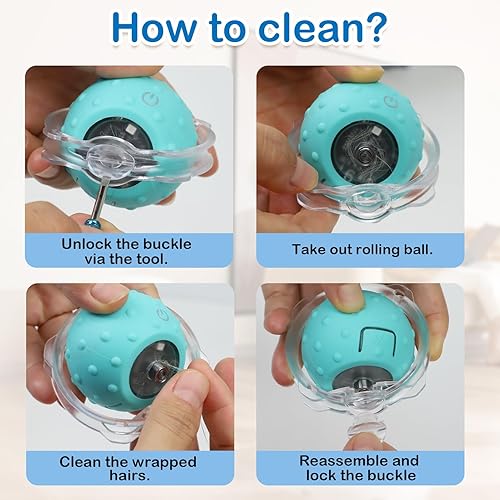 Miniatura 7 de Juguetes interactivos para gatos de interior, bola de gato móvil automática en bolsa, estimulación de chirridos, juego de ejercicios de persecución