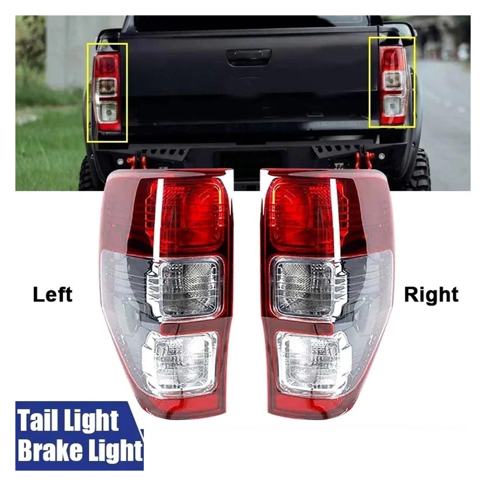 Feu Arrière Feux Arrière Pour Ford Pour RANGER Pour Ute PX XL Pour XLS Pour XLT 2011-2020 Feux Arrière Ensemble De Signalisation Freinage(Left)