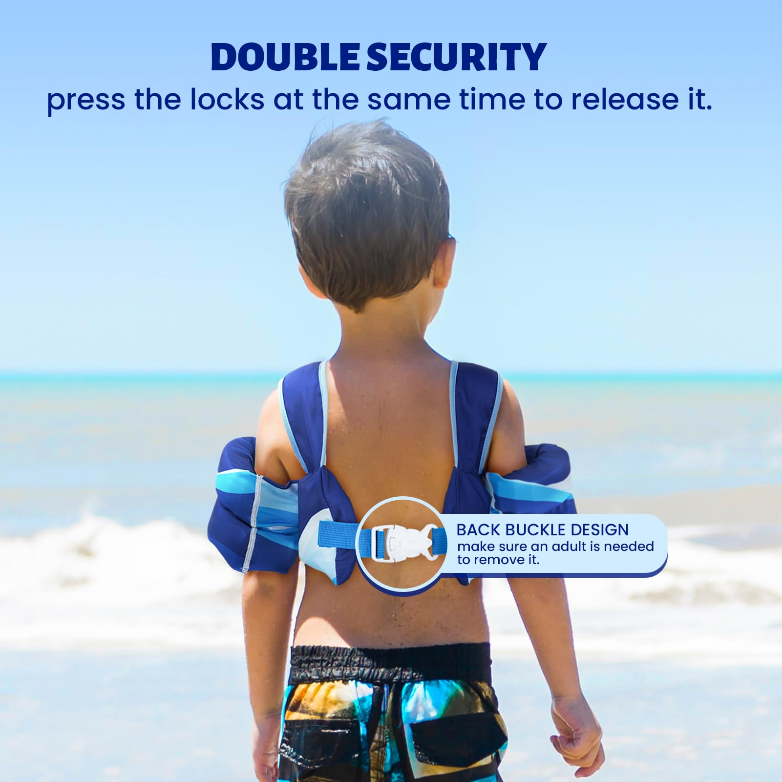 Zeraty Gilet de Natation pour Enfants Flotteurs pour Enfants Bande de Bras de Natation pour Enfants avec Harnais d'épaule, Veste d'aide à la Natation pour Les garçons/Filles de 20 à 50 livres/2-6 Ans