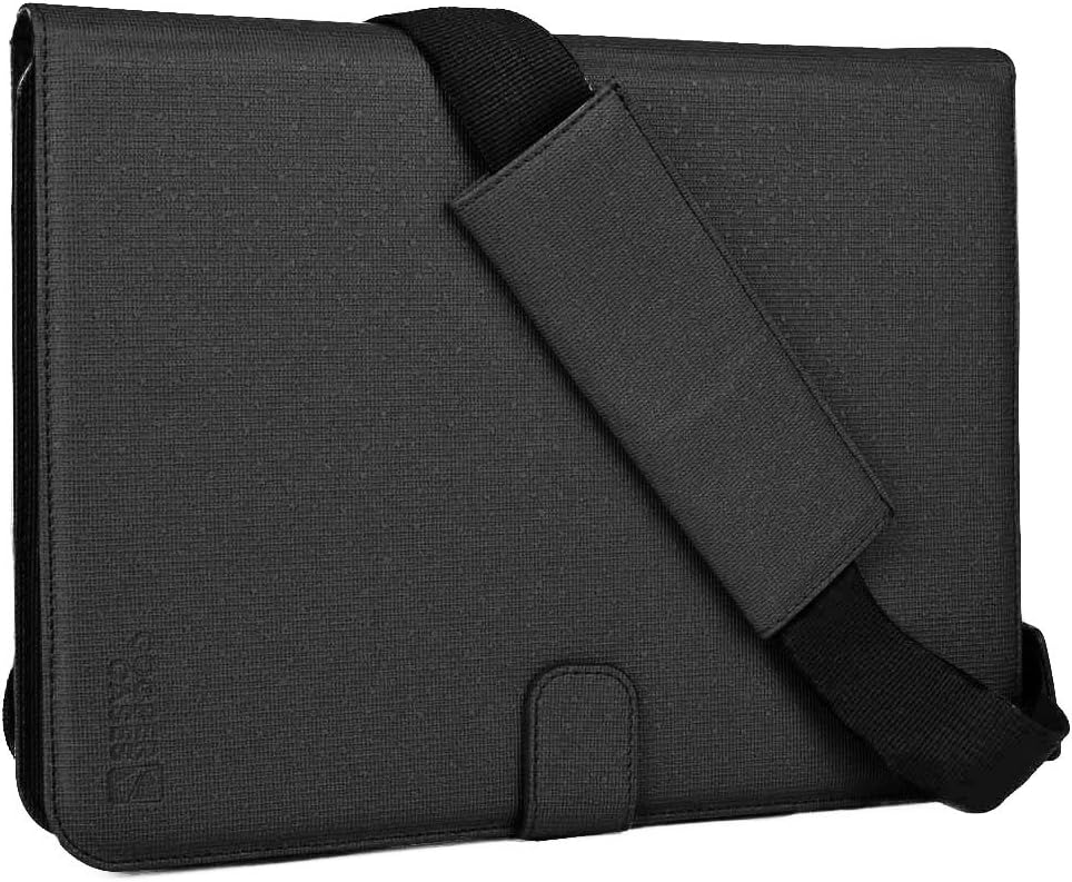 Archos 97 HD, 97b, 101 Titanium case, COOPER MAGIC CARRY II PRO Shoulder Strap Travel Rugged Shock Proof Universal Tablet Cover Folio w. Handle & Stand for 9” 9.7” 10” 10.1” (Black)