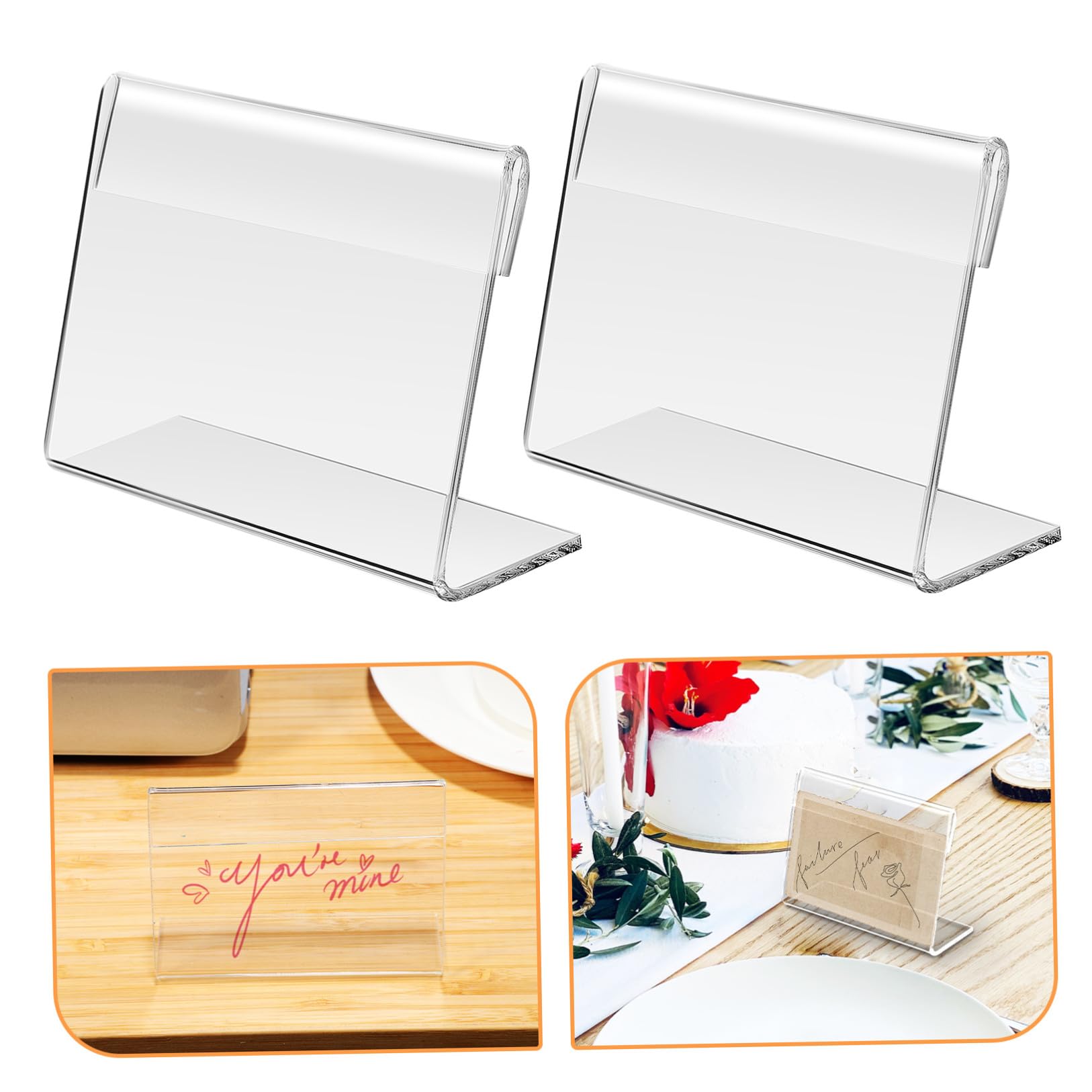 HOMSFOU Lot de 36 Porte-Étiquettes Miniatures en Acrylique Transparent 14 MM Dimensions 9 X 6 CM Support de Panneau pour Bureau et Vente Détail Porte-Cartes et Affiches Papier
