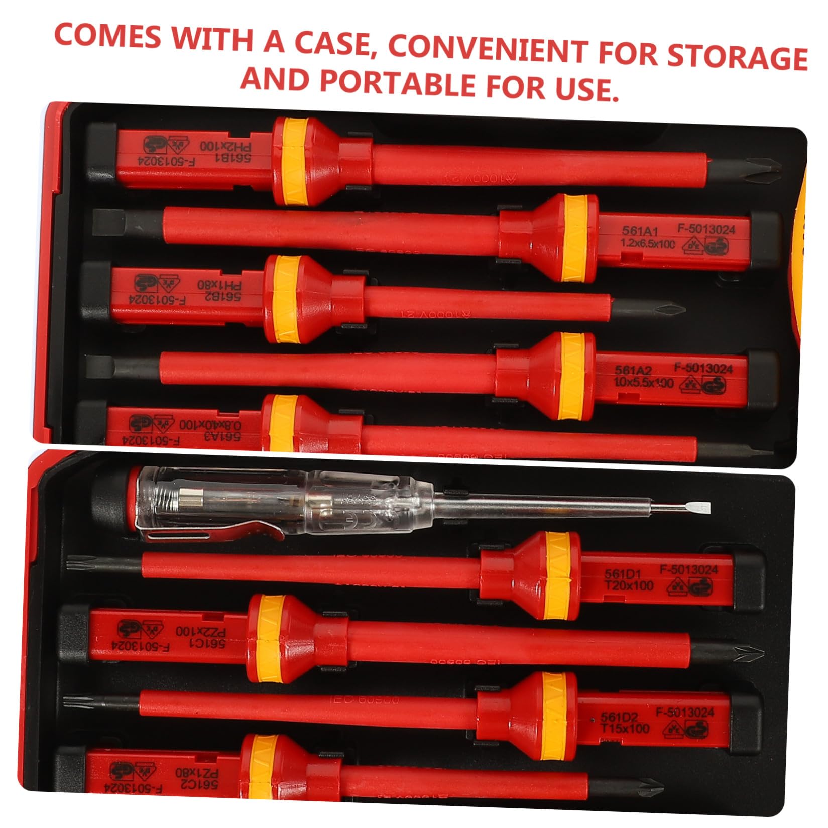 Set 13 Pezzi Cacciaviti Isolati Vde per Elettricista Punte Torx Pozidriv in Acciaio Vanadio Resistente Usura Custodia, Strumenti Professionali per Viti