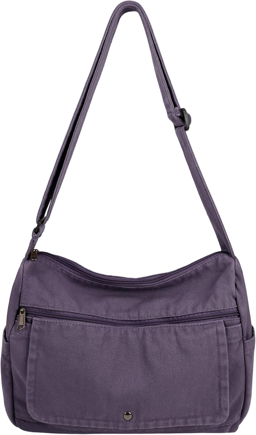 Canvas Messenger Bag for Women and Men Large Hobo Crossbody Shoulder Tote Bag with Multiple Pockets