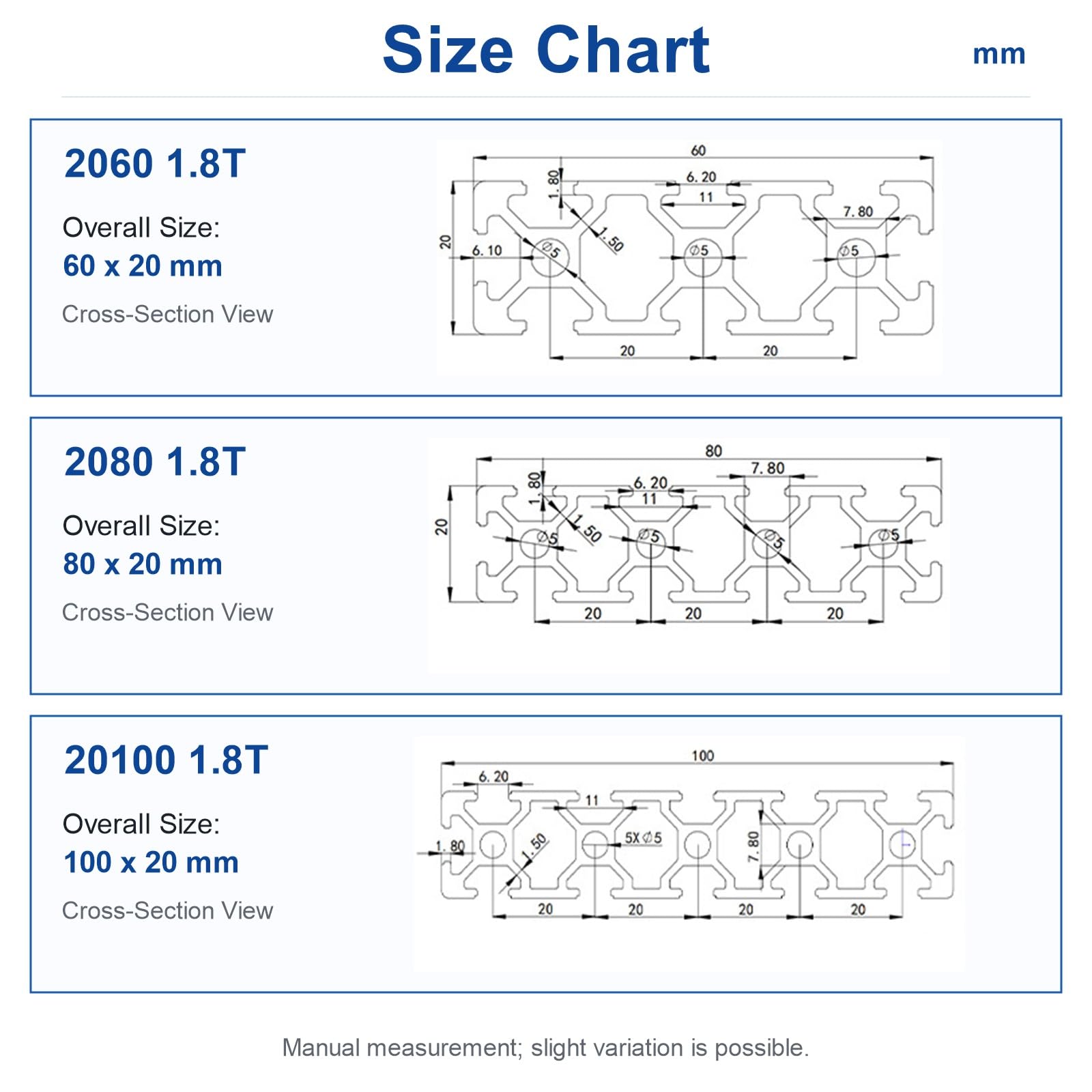 Profil Alu FüR Aluprofil,Linearschienenprofilrahmen,Aluminium Alu Profil Eloxiert,Hohe WitterungsbestäNdigkeit,FüR 3D-Drucker DIY CNC-Maschinen Uzw