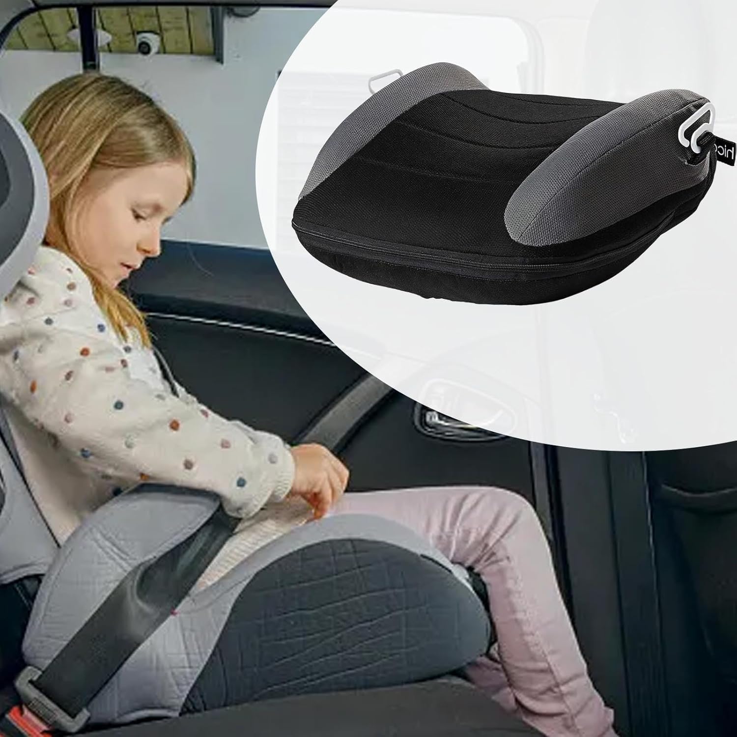 Coussin de siège gonflable pour enfants,coussin de siège de voyage, coussins de pression pour siège de voiture, coussin gonflable pour la conduite, accessoires de voiture pour les voyages (noir)