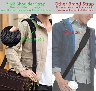 ZINZ 79 Adjustable Bag Straps Replacement with Thick Fixed Pad,Black