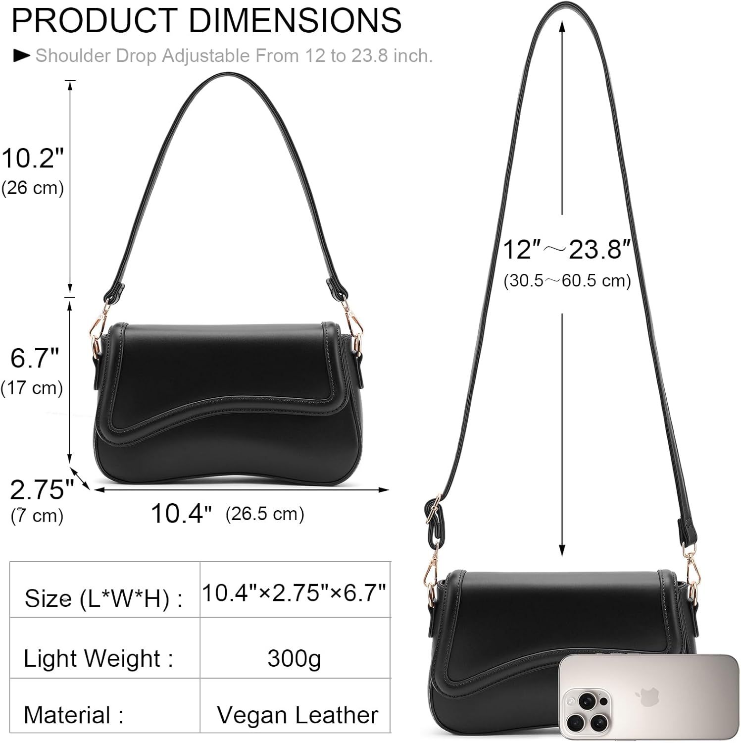 NIUEIMEE ZHOU Small Shoulder Bag for Women Retro Vegan Leather Crossbody Bags Tote HandBag Underarm Purses - Image 5