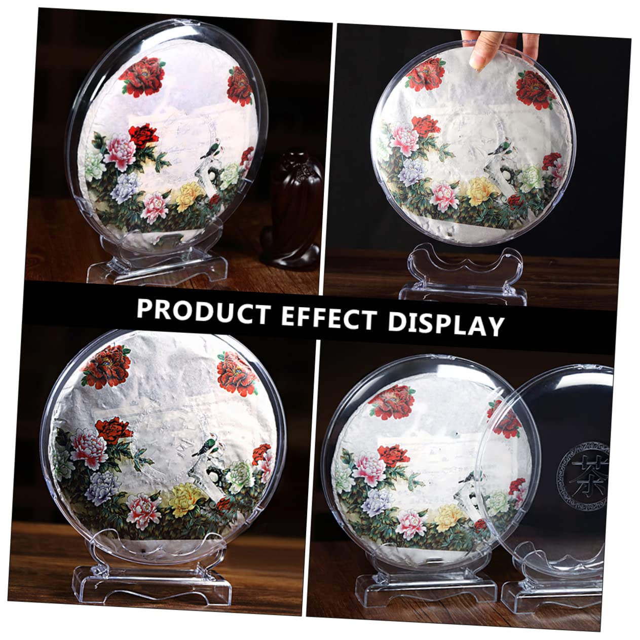 Hemobllo Tea Storage Box Transparent Home Tea Case with Solid Base for Display and Organization