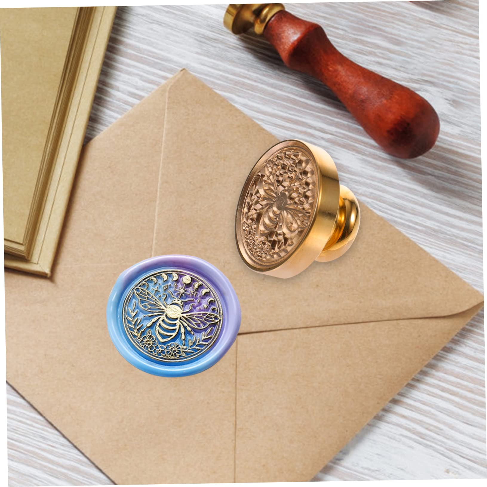 5pezzi Timbro Ceralacca Con Motivo Ape Kit Di Timbratura Fai Te Per Inviti Matrimonio e Decorazioni Artigianali Stampo Elegante e Resistente Per Progetti Creativi e Regali Handmade