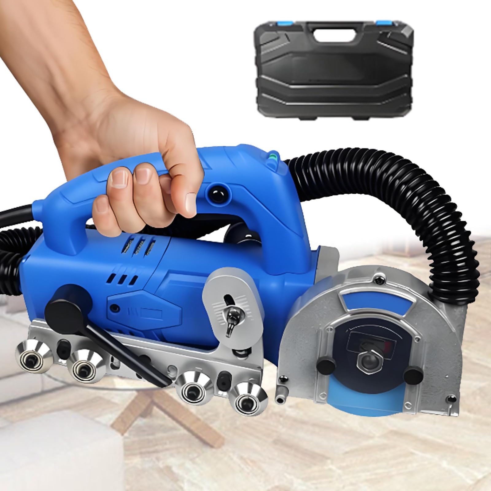 DOZPAL Electric Tile Grout Cleaner 9000 RPM DIY Electric Tile Grout Removal Tool, Automatic Dust Extraction & Water Blower, 1200W DIY Floor Grouting Kit - Adjustable Cutting Depth A